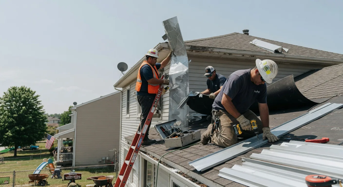 Storm Damage Metal Roof Repair in Mound City, IL